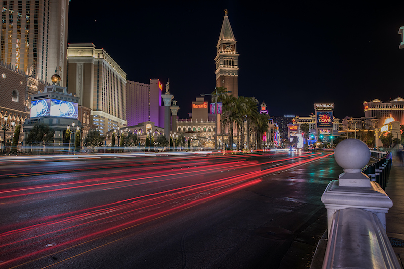 Las Vegas traffic scene long exposure