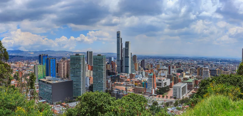 Bogota, Colombia - High Angle View of the South American Capital City On The Andes Mountains - BD Bacatá Tallest Man Made Structure In Colombia